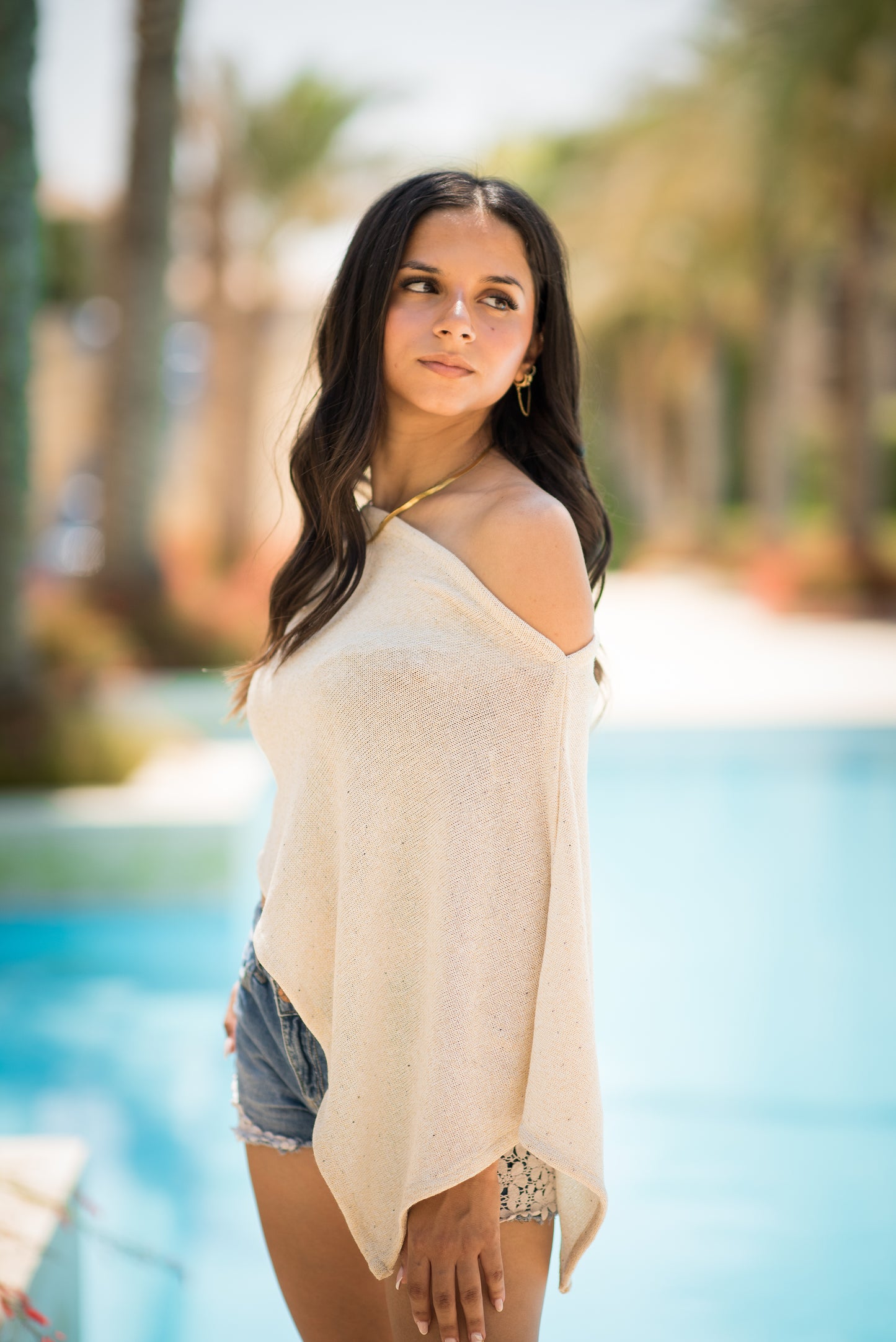 Sandstone Cowl Poncho Top
