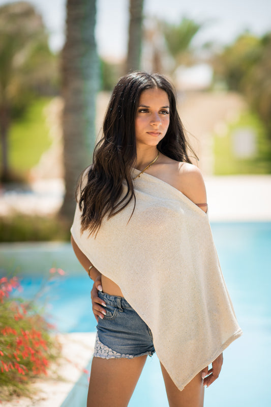 Sandstone Cowl Poncho Top